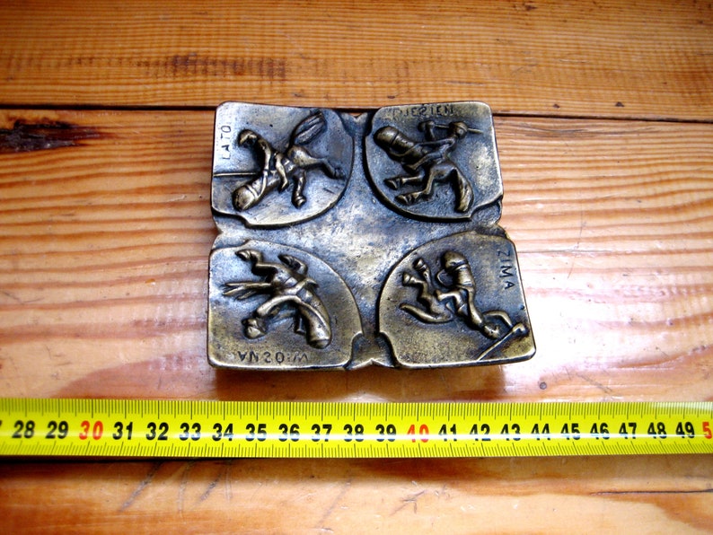 Antique erotic bronze ashtray 4 periods in a man's life. Erotic and humorous ashtray. Historical artifact. Ashtray for men.Antique gift. image 2