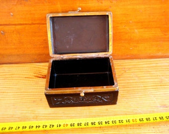 Vintage jewelry casket - 19th century. Antique casket for various little things. Collection of antique jewelry casket on the ladies&#39; table.