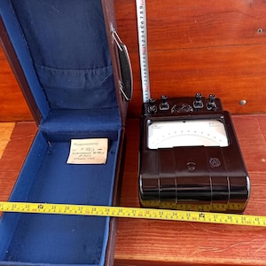 Vintage microammeter, for measuring current in milliamperes. Electrical measuring instrument. Military equipment. 1968.