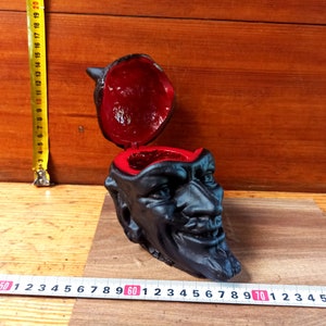Vintage metal box for small items - Devil. Box - Satan. Devil figurine. Halloween gift. Metal Mephistopheles. Ashtrays. Damn.