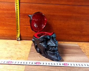 Vintage metal box for small items - Devil. Box - Satan. Devil figurine. Halloween gift. Metal Mephistopheles. Ashtrays. Damn.