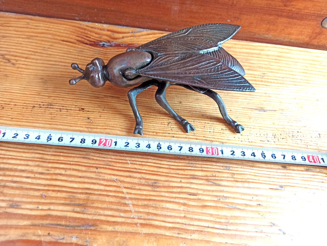 Antique Bronze Ashtray fly. Antique Souvenir. Vintage Ashtrays in