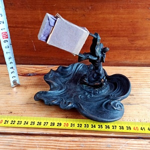 Vintage ashtray with a nozzle for a matchbox - "Dragon". Halloween gift. Antique gift. Gift for a smoker.