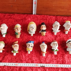 Collection of vintage porcelain bottle stoppers from the mid-20th century. Bottle stoppers. Antique gift. 12 pieces.