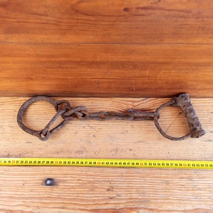Antique forged shackles of the 18th-19th centuries. Leg shackles. Prisoners&#39; handcuffs. Prison handcuffs. Prison artifacts.