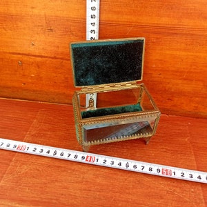 Vintage jewelry casket. casket for various small items - 19th century. casket for the ladies&#39; table. Antique caskets. Glass casket.