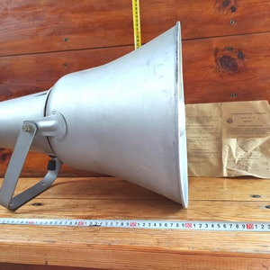 Vintage 1983 military loudspeaker for transmitting radio signals and alarms in a military unit. Antique gift. Old speaker. Radio.