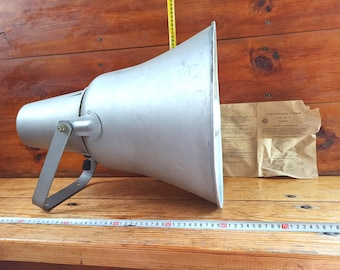 Vintage 1983 military loudspeaker for transmitting radio signals and alarms in a military unit. Antique gift. Old speaker. Radio.