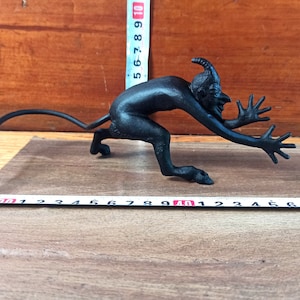 Vintage cast iron devil figurine (Satan, Mephistopheles). Halloween gift. Satan figurine. Antique gift.