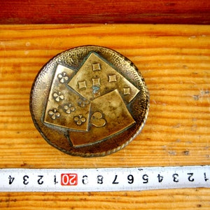 Antiker Bronze Aschenbecher - ""Spielkarten"", spätes 19. - frühes 20. Antikes Souvenir. Historisches Artefakt. Antikes Geschenk.