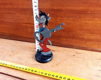 Vintage wolf figurine with bottle opener. Bottle opener. Cartoon character from the USSR. Antique gift.