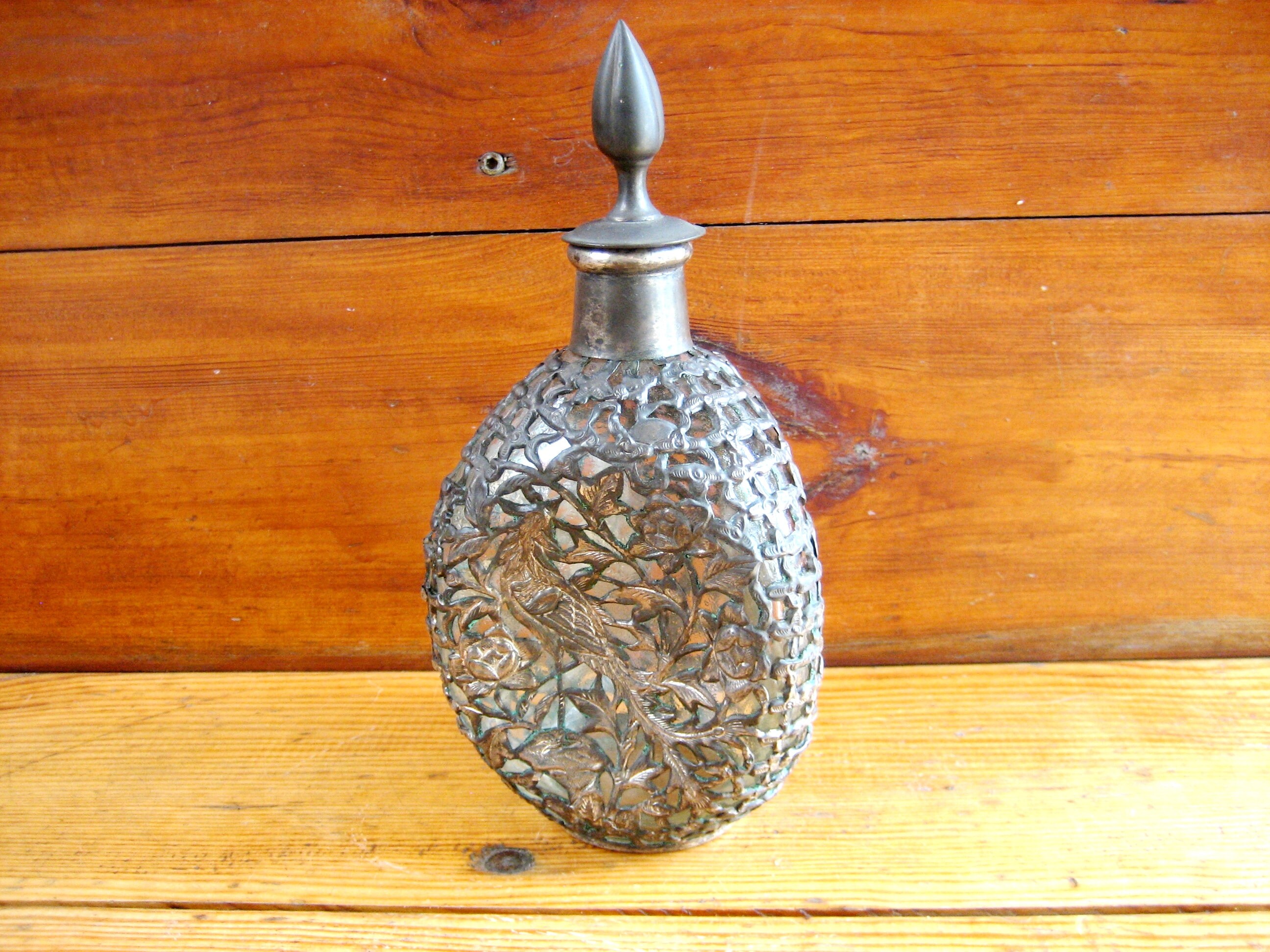 Antique oriental bottle decanter for alcohol covered with Etsy