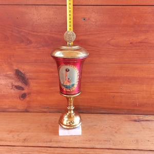 Vintage sports cup in water polo of the national team of the armed forces of the USSR 1955. Sports cups. Historical artifact.
