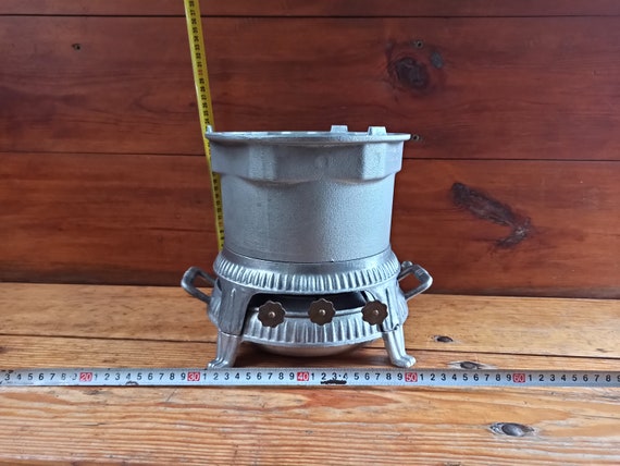 Old Primus Stove kerogaz on Three Burners for Cooking on an Open