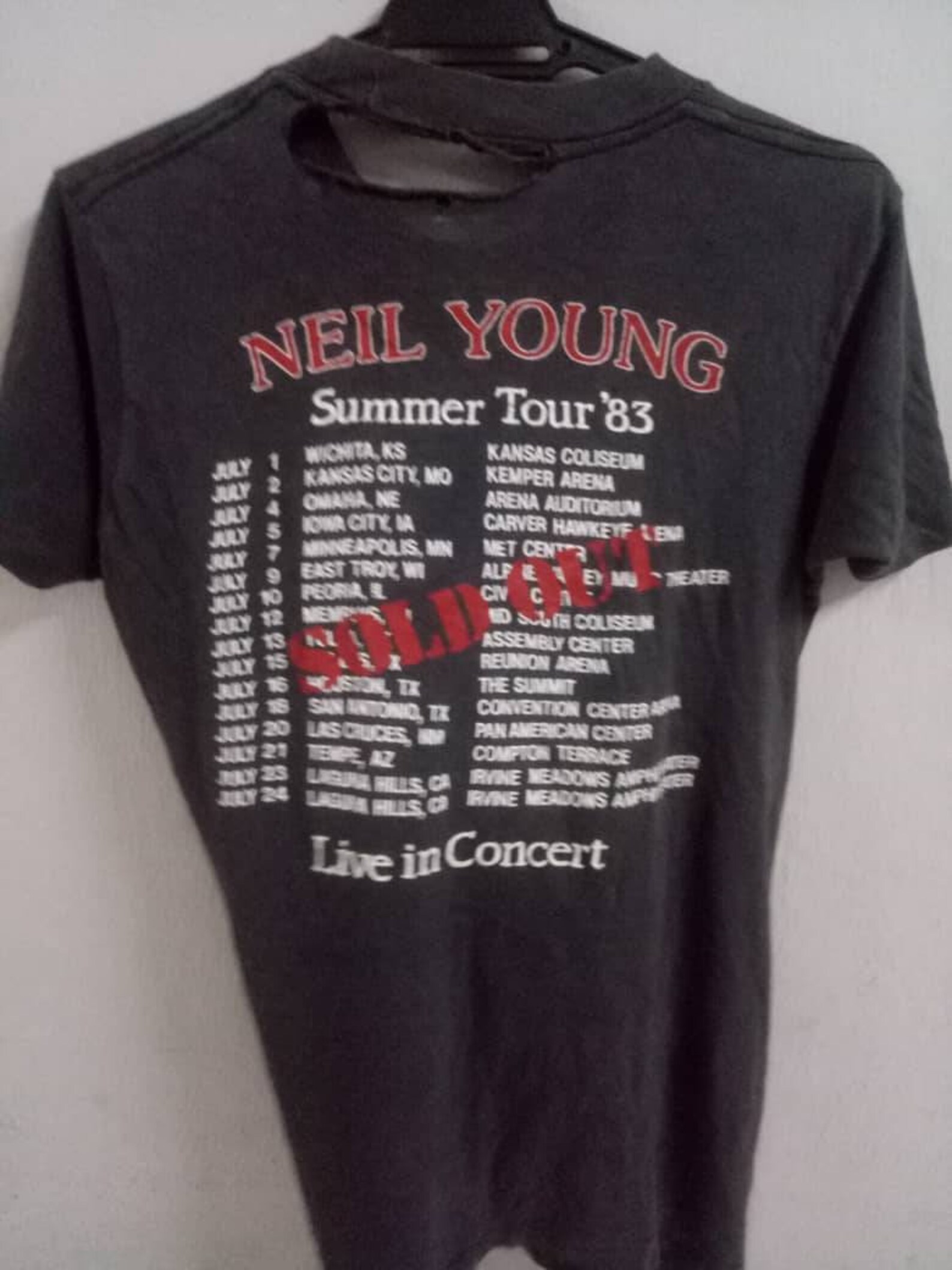Neil Young Everybody's Rockin Tour 1983 Vintage Tshirt Etsy