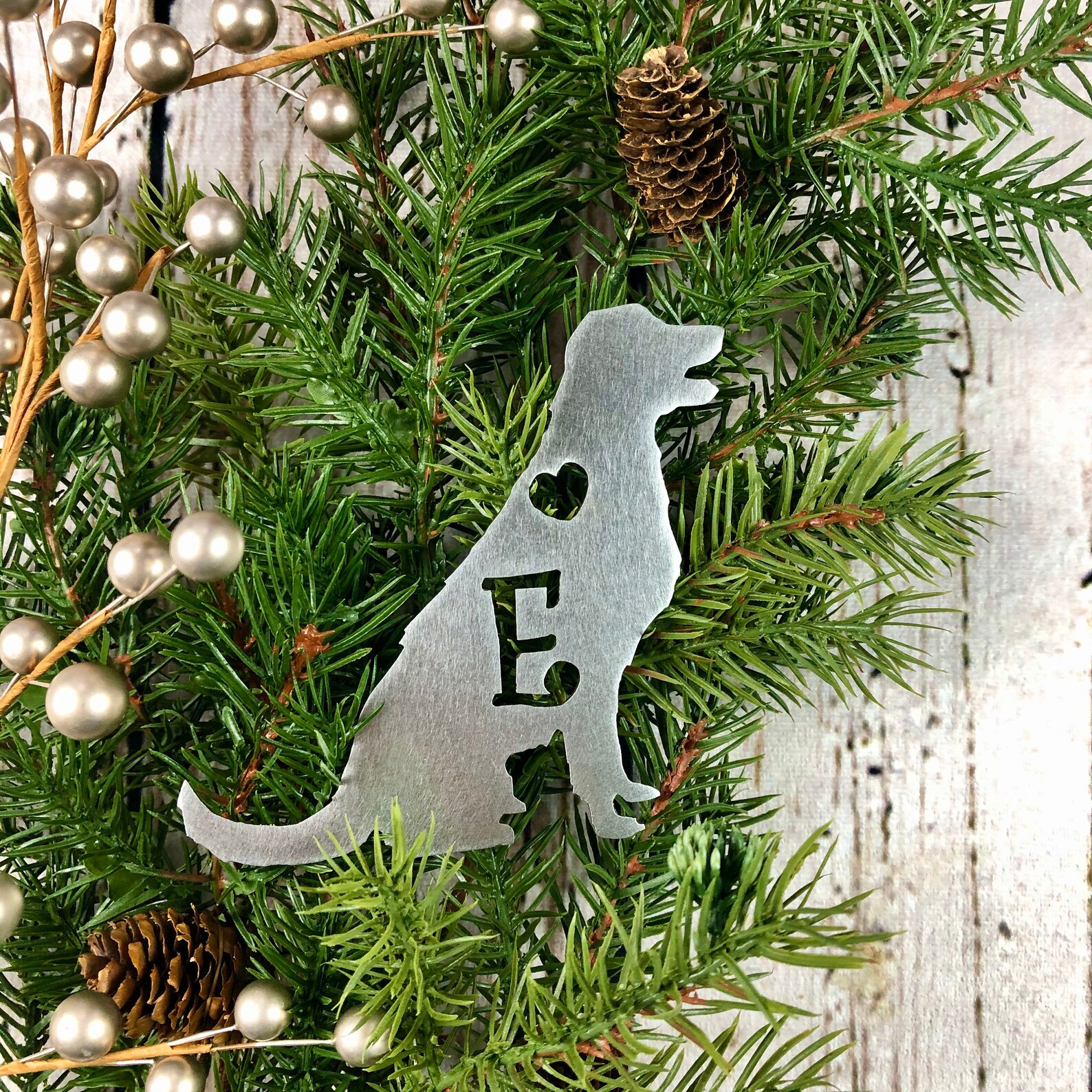 Golden Retriever Dog Metal Christmas Ornaments Personalized | Etsy