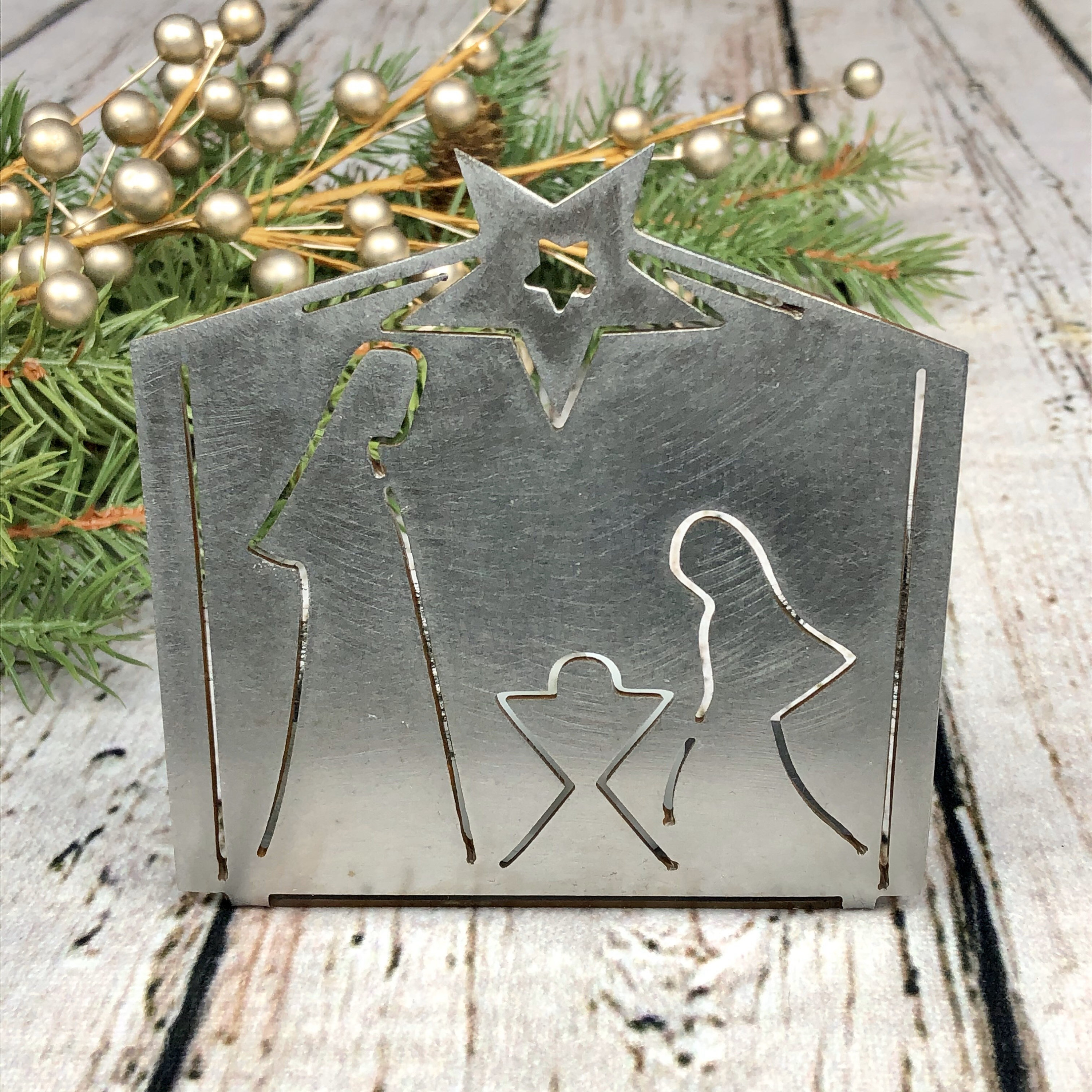 Nativity Scene Christmas Tea Light Metal Holiday Religious Etsy UK