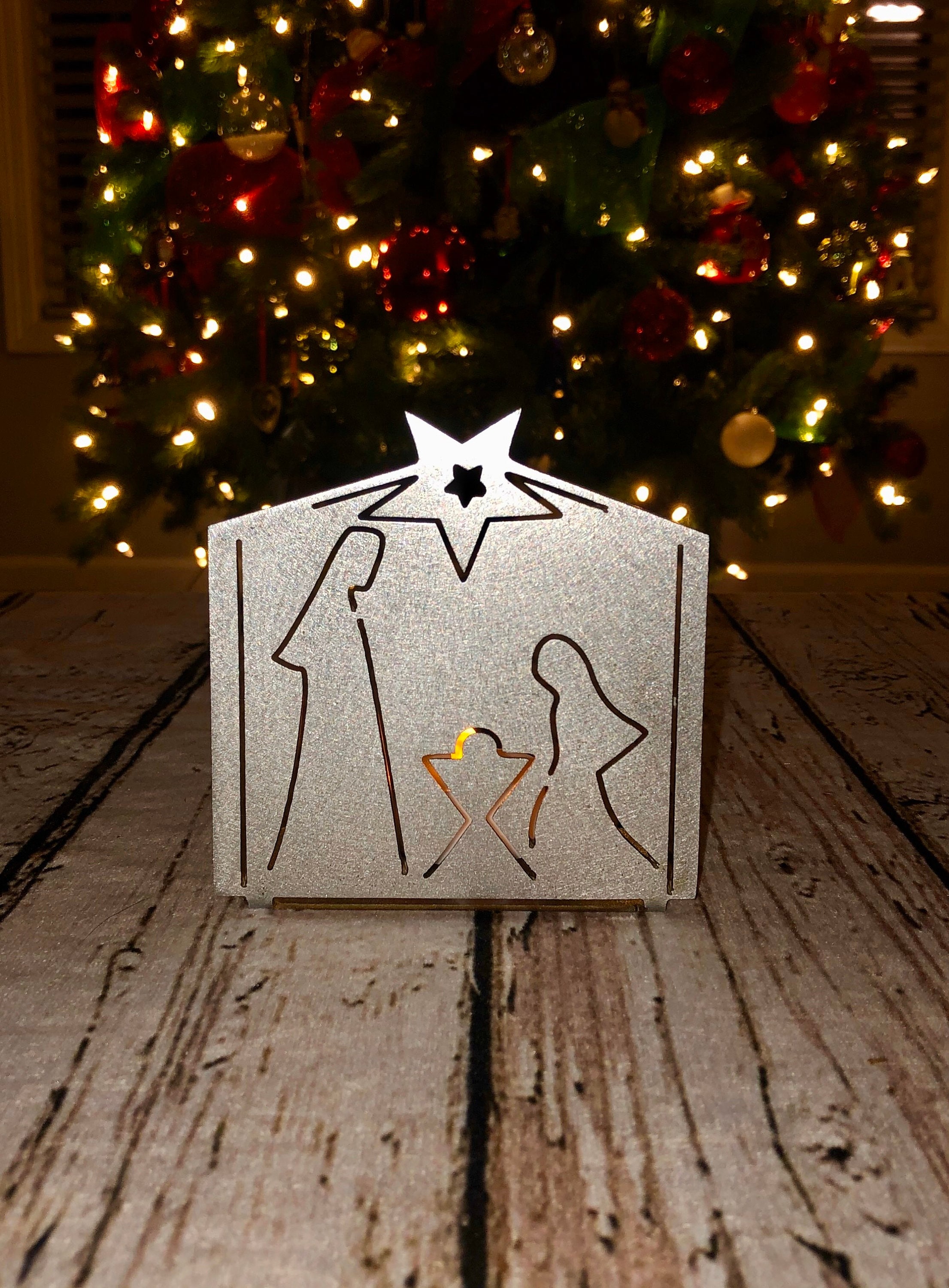Nativity Scene Christmas Tea Light Metal Holiday Religious Etsy UK