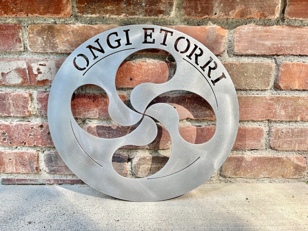 Basque Welcomesign Basque Lauburu Welcome Metal Sign - Ongi Etorri - Etsy