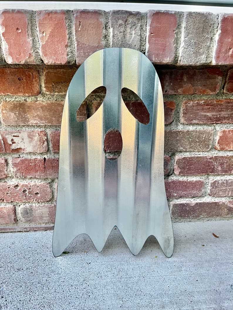 Ghost Halloween Decor Haunted Ghost Corrugated Metal image 3