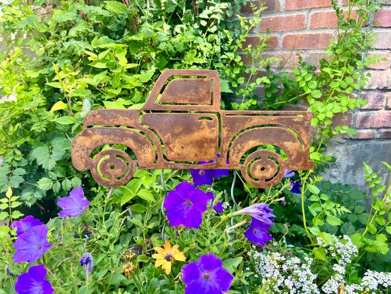 Rustic Metal Truck Yard Art: Farm Garden Decor - Etsy