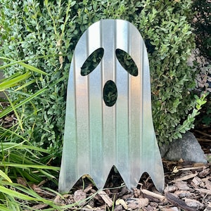 Ghost Halloween Decor Haunted Ghost Corrugated Metal image 1