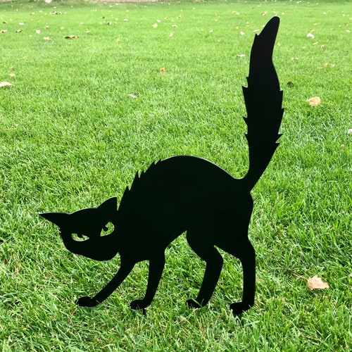 Black Cat Halloween Yard Art Halloween Yard Decor Etsy
