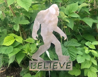 Bigfoot Sasquatch Metal Yard Art- Bigfoot Gift -Sasquatch Garden- Rust with Time Line