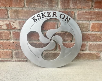 Basque Lauburu Gratitude Metal Sign - Esker On - Gratitude