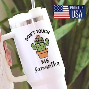Personalized Funny Tumbler 40oz with Lid and Straw, Custom Travel Mug with Handle, Gift for Friend, Cup Tumbler for Coffee & Tea