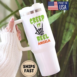 Personalized Funny Tumbler 40oz with Lid and Straw, Custom Travel Mug with Handle, Gift for Friend, Cup Tumbler for Coffee & Tea