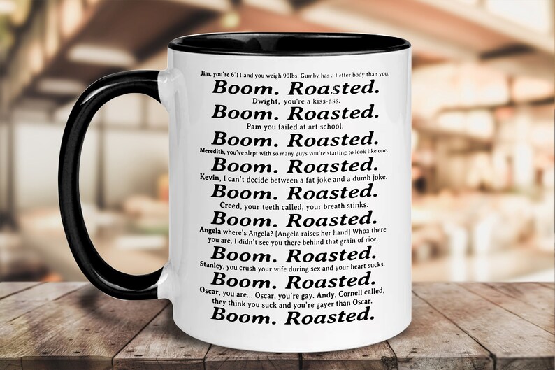 Boom Roasted Funny Office Mug The Office Coffee Mug Roasted | Etsy
