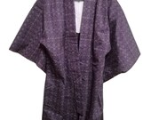 Vintage 80s 90s kimono noragi haori hanten jinbei japanese traditional cardigan classic antique jacket japanese gift size L XL