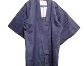 Vintage 80s 90s kimono noragi haori hanten jinbei japanese traditional cardigan classic antique jacket japanese gift size L XL
