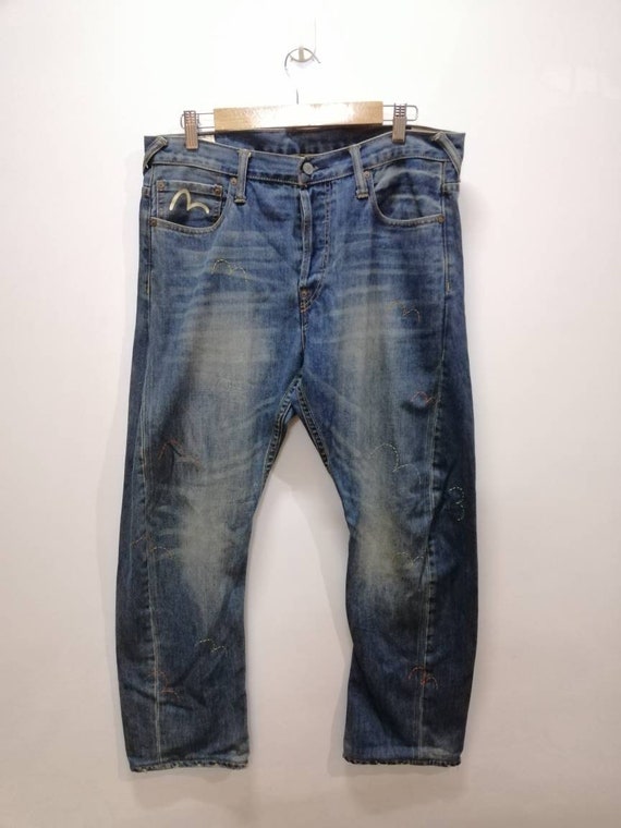 Vintage 90s evisu osaka japan faded denim jeans made in japan | Etsy