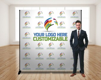 Custom Logo Backdrop Banner, Step and Repeat Business Event Backdrop, Logo Step Repeat Banner, Custom Event Backdrop, Corporate Event Banner