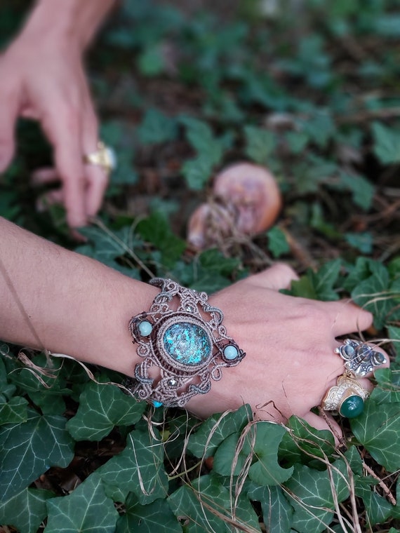 Macrame Chrysocolla Bracelet Macrame Chrysocolla Bracelet
