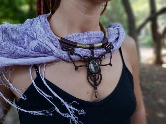 Torque Macrame Tribal Necklace - Etsy
