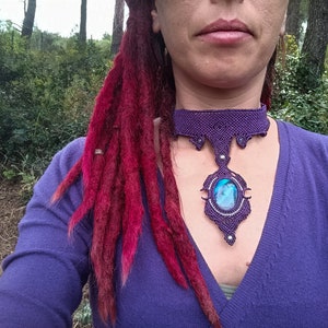 Labradorite Macrame Necklace: Handmade Boho Gemstone Choker