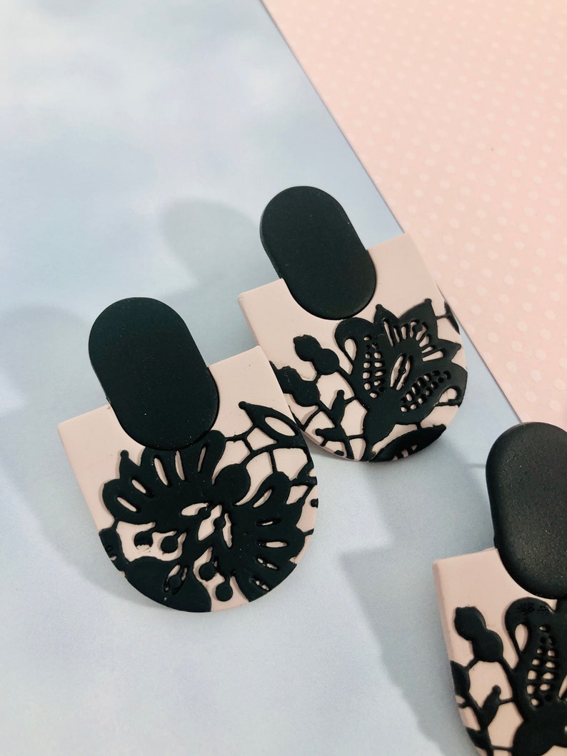 Lacy Statement Earrings Gifts for Her Polymer Clay Earrings Etsy