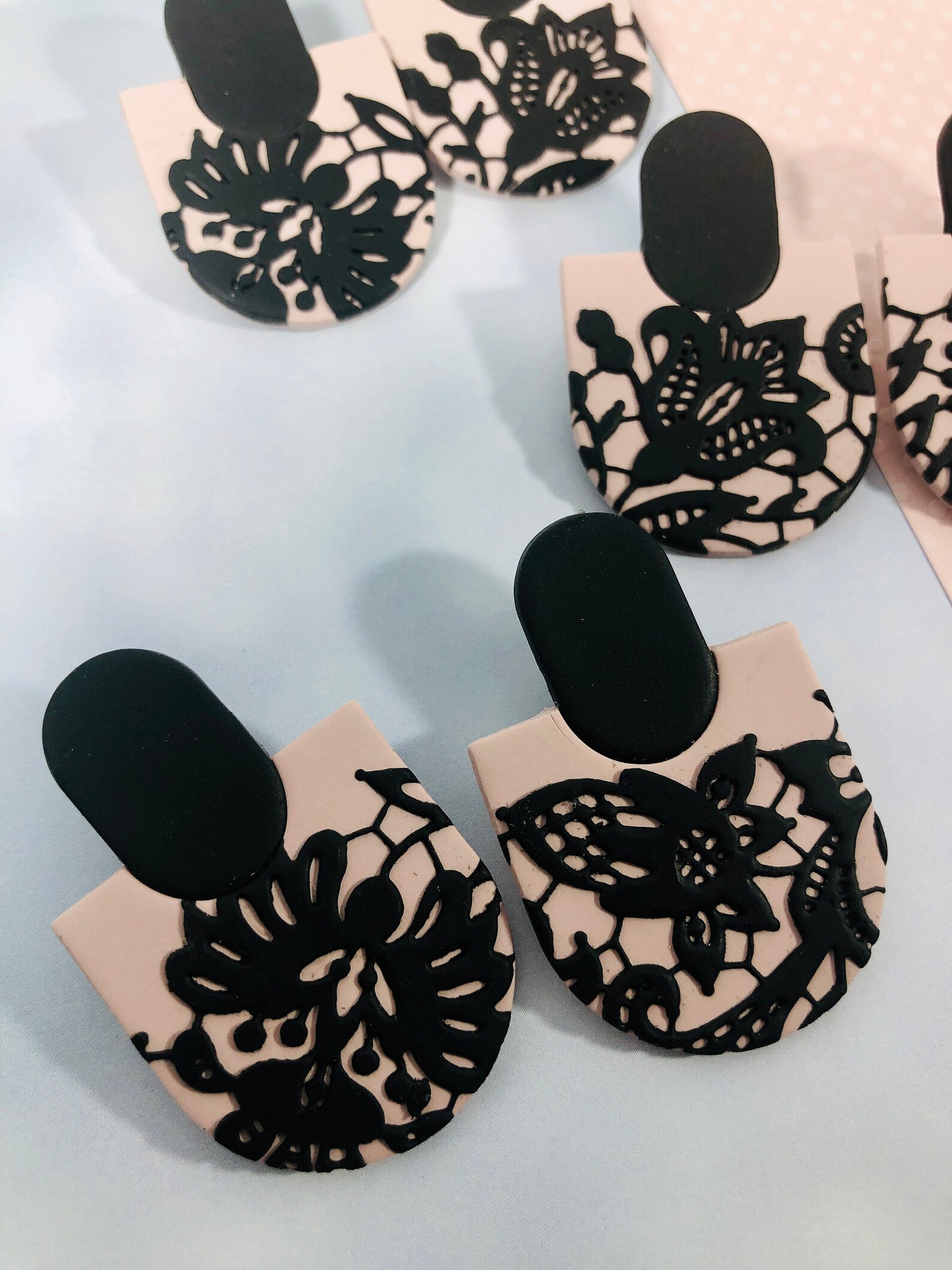 Lacy Statement Earrings Gifts for Her Polymer Clay Earrings Etsy