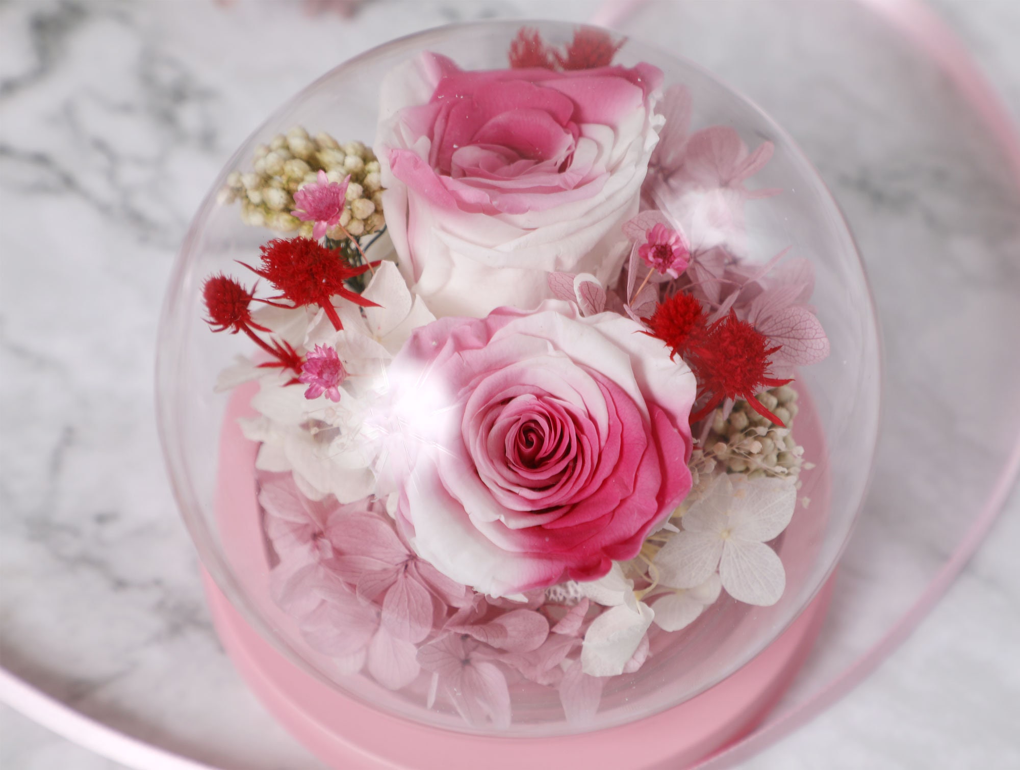 Dried Preserved Look Faux Roses in Light Pink - 17