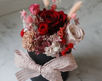 Red and pink eternal real roses and, eternal flowers, flower display, wedding gifts (NYC only)