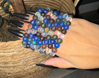 Crystal blue holographic bracelet