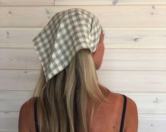 Linen bandana for women / Perfect for summer / Linen Triangle Scarf