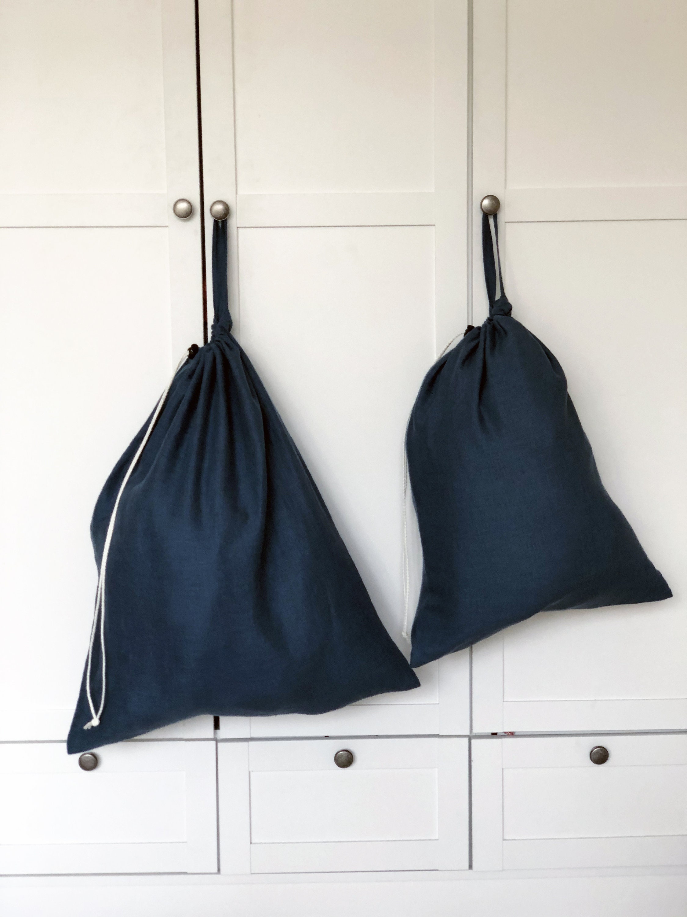 Handmade Door Hanger Bags / Large Natural linen drawstring Etsy