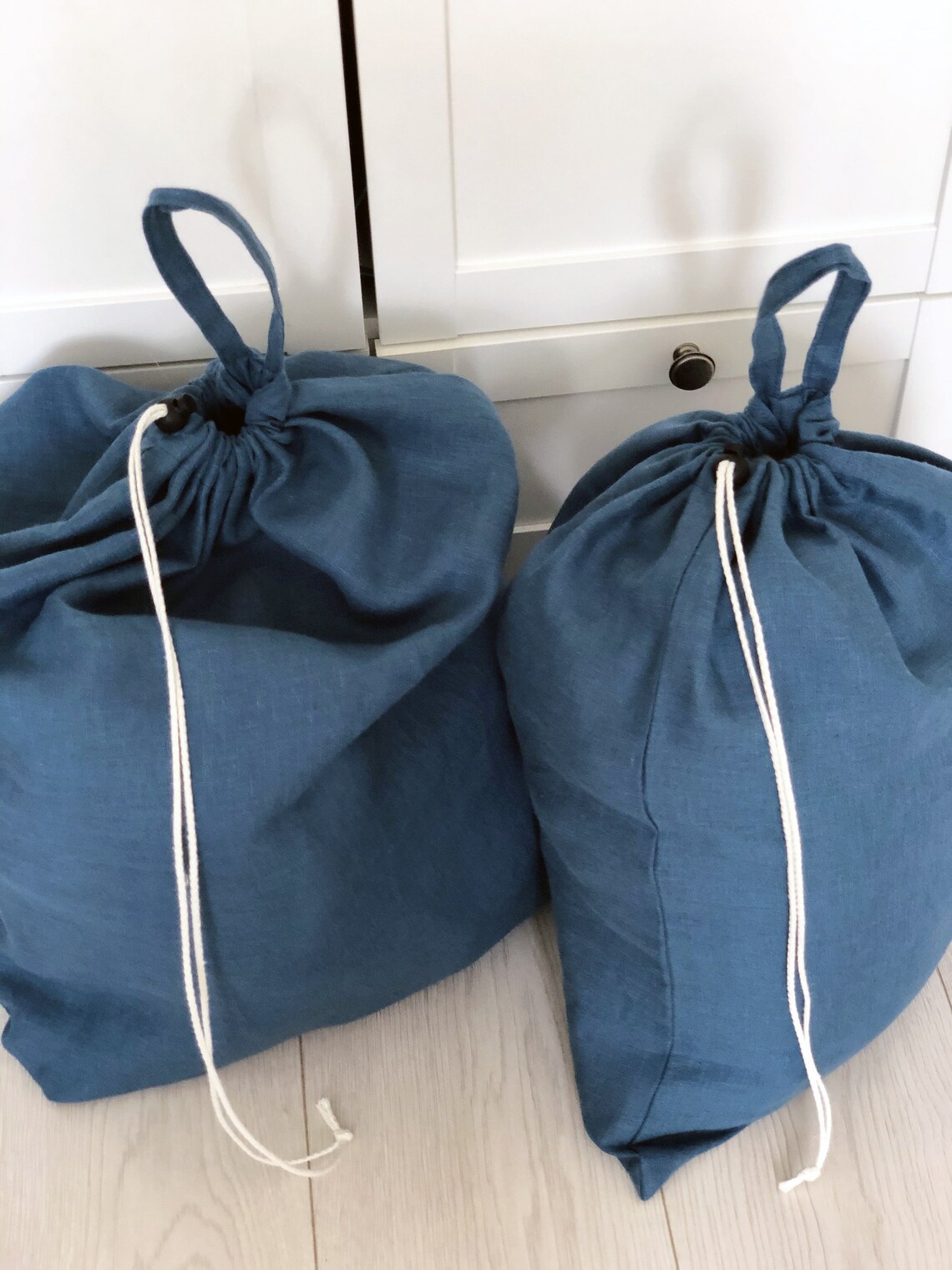 Handmade Door Hanger Bags / Large Natural linen drawstring Etsy