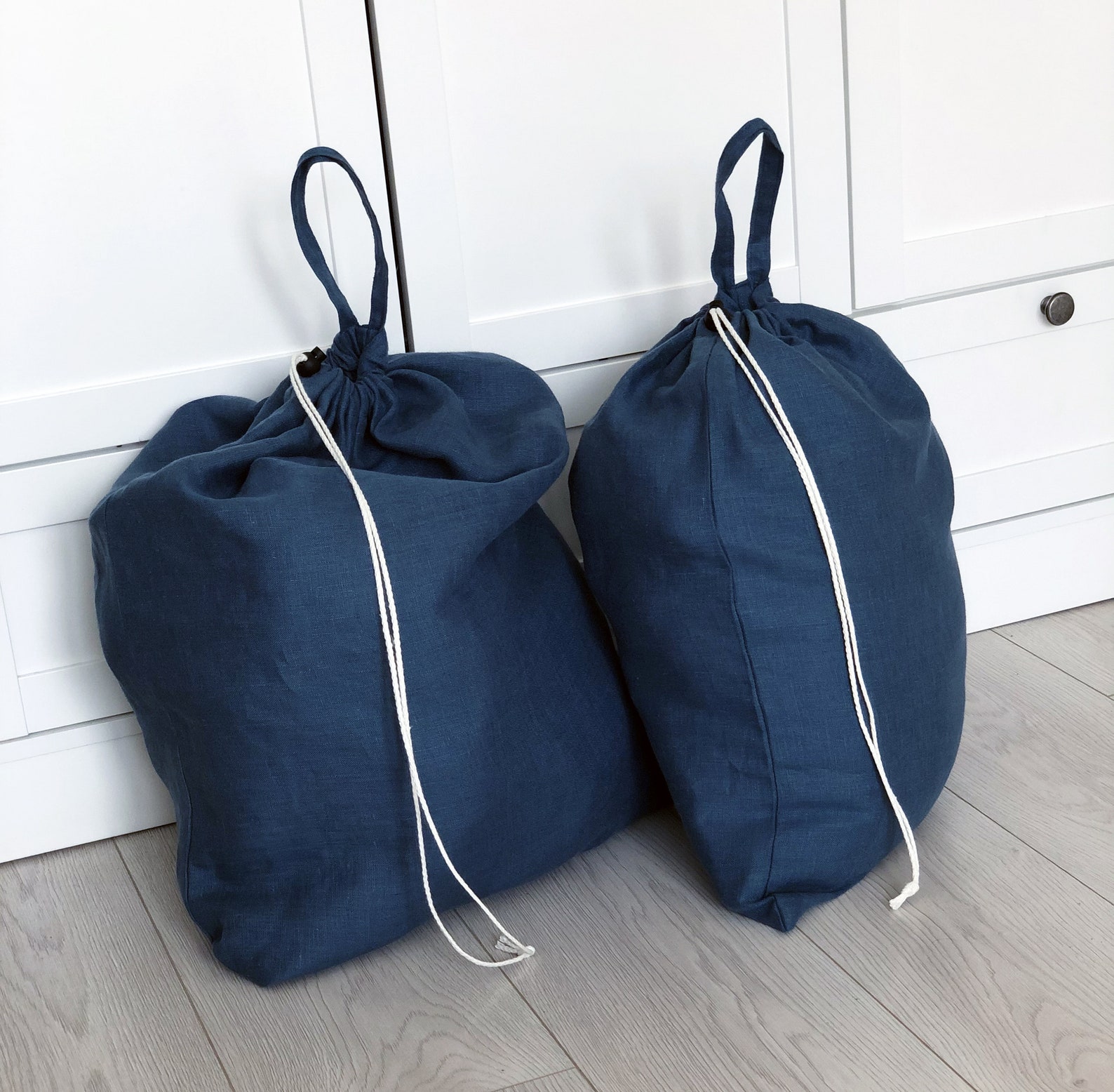 Handmade Door Hanger Bags / Large Natural Linen Drawstring Etsy