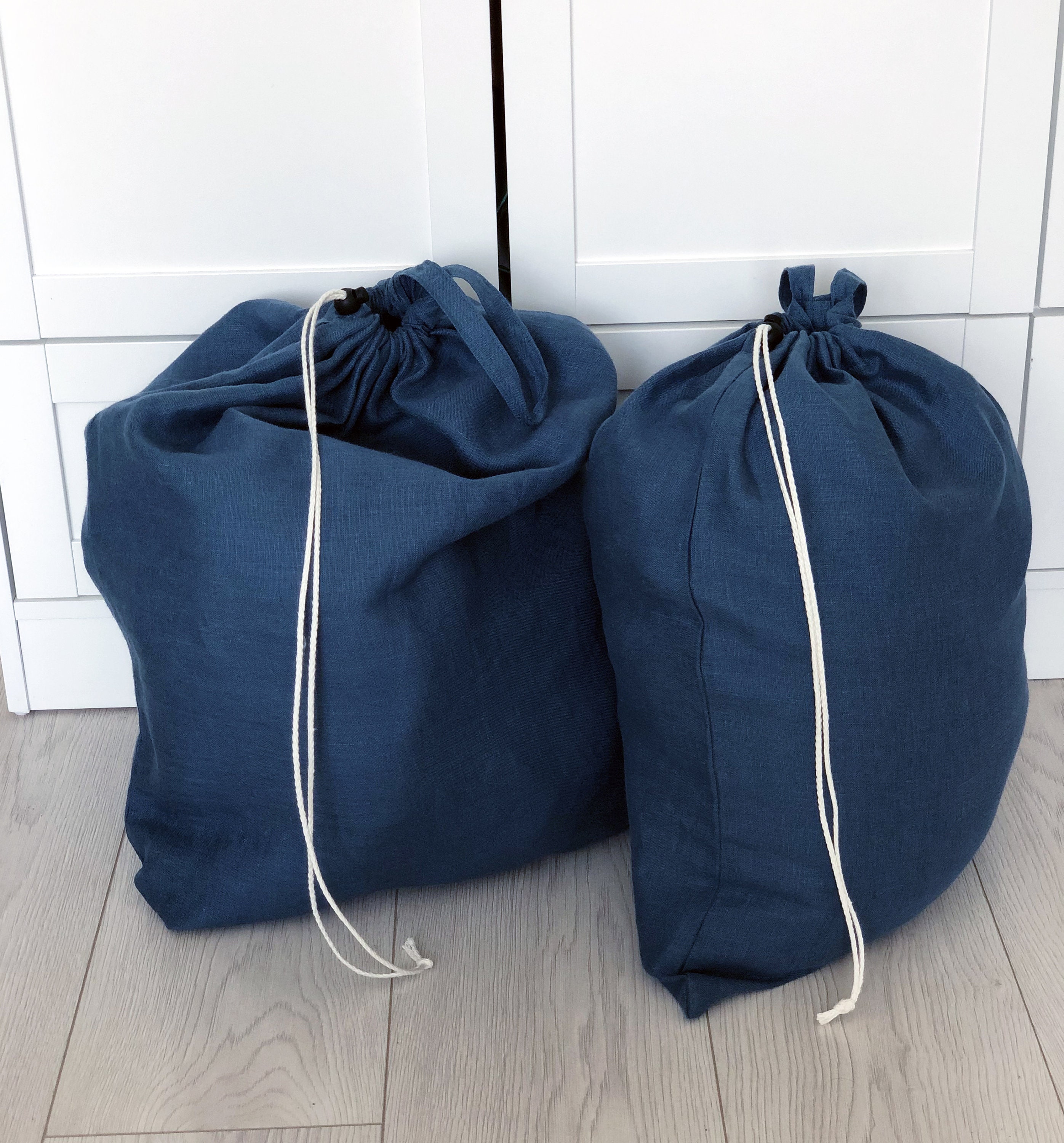 Handmade Door Hanger Bags / Large Natural linen drawstring Etsy