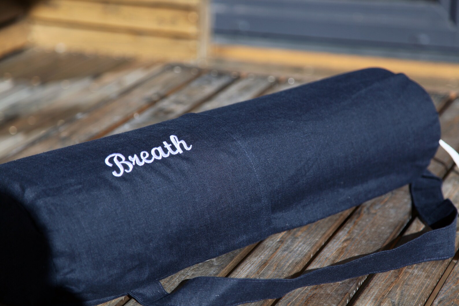 Embroidered Linen Yoga Mat Bag With Pockets / Personalized Etsy